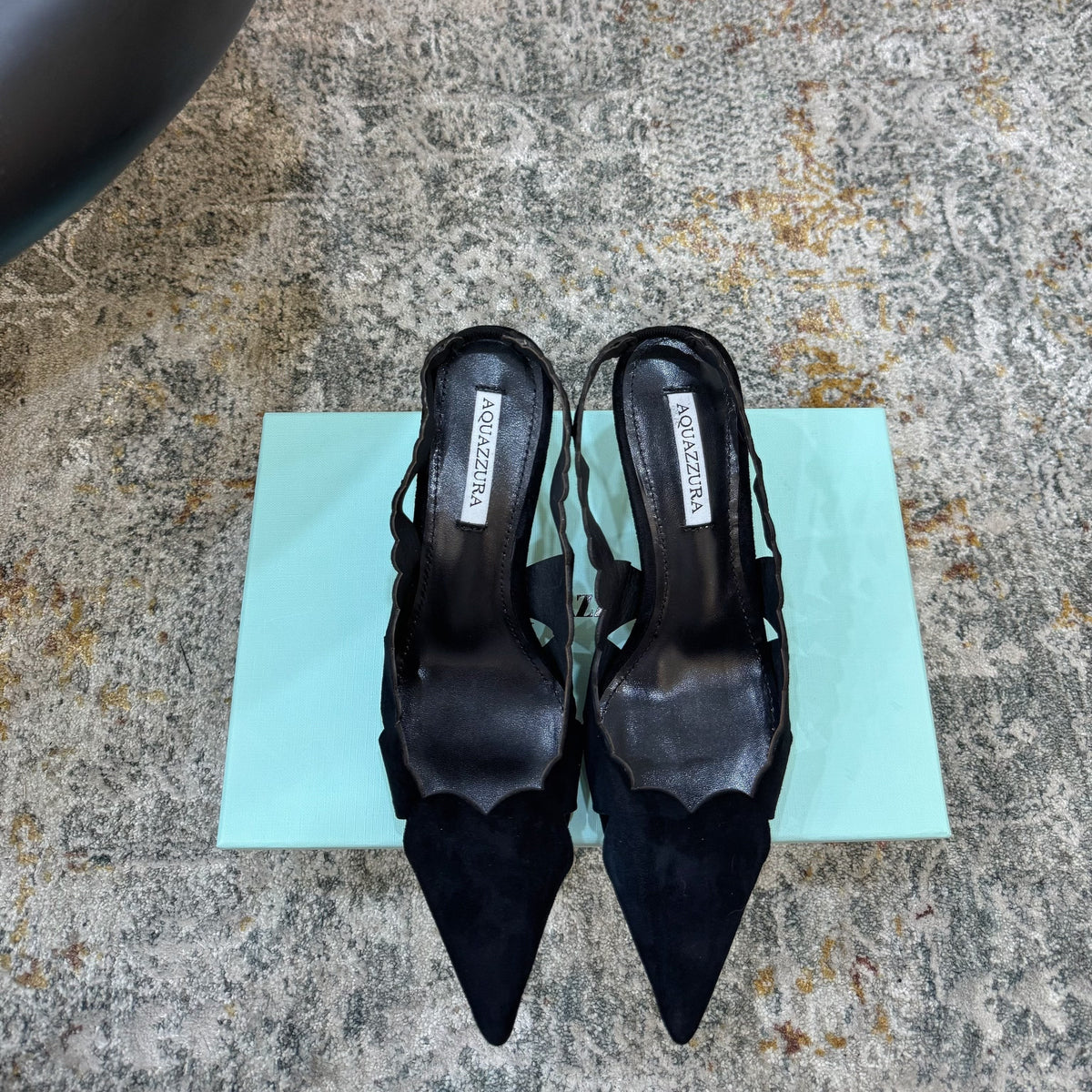Aquazzura 26S Slingback 6cm Black Suede