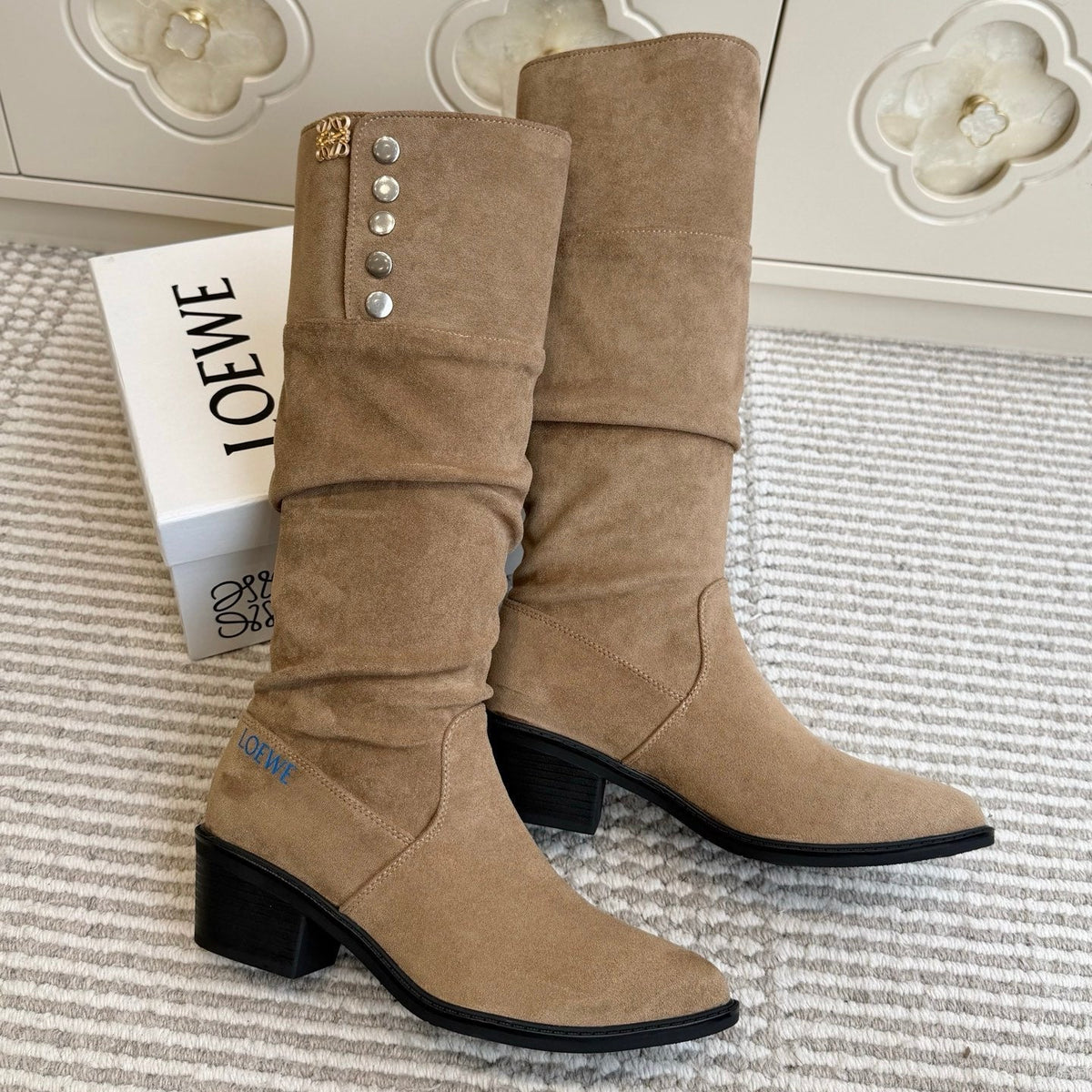Loewe 2026 Knee-High Boots Suede 121953
