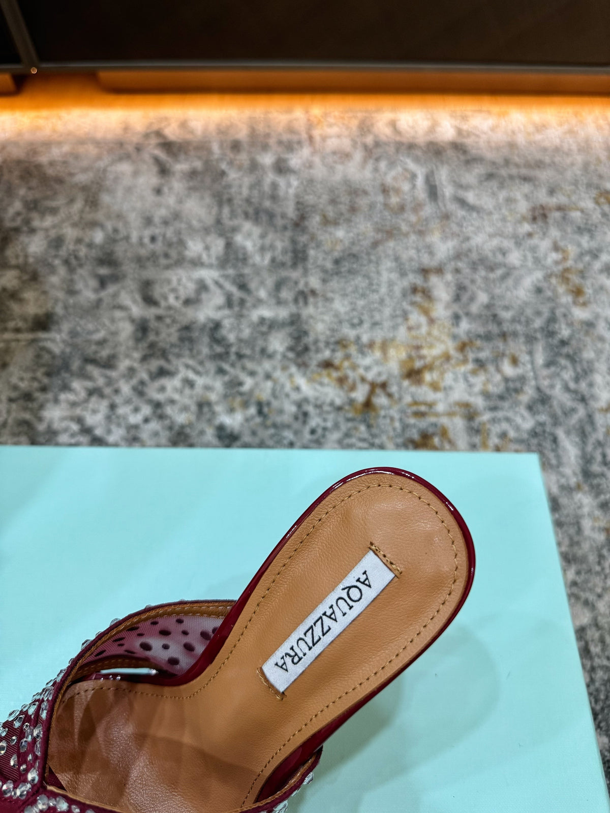 Aquazzura 26S High-Heel Sandals 10.5cm Dark Red Patent Calfskin And Mesh