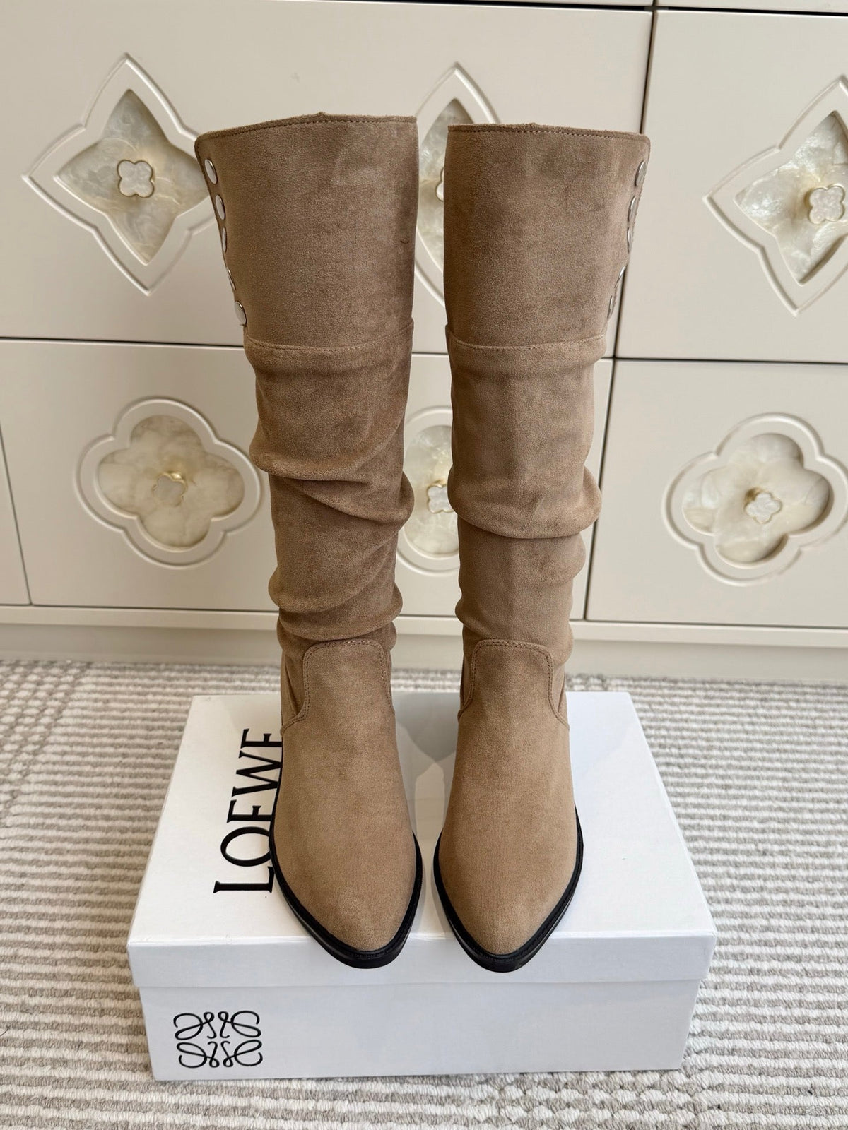 Loewe 2026 Knee-High Boots Suede 121953