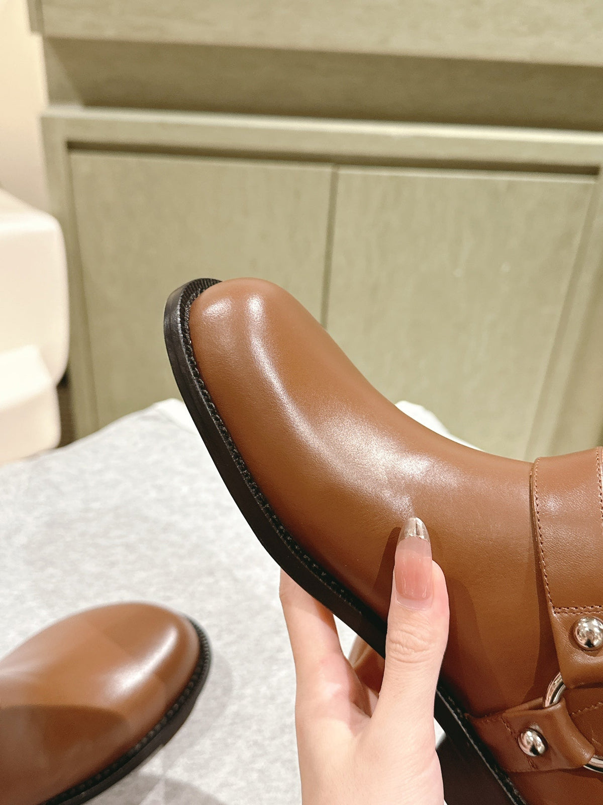Loewe 2026 Campo Biker Boots Patent Leather 654244