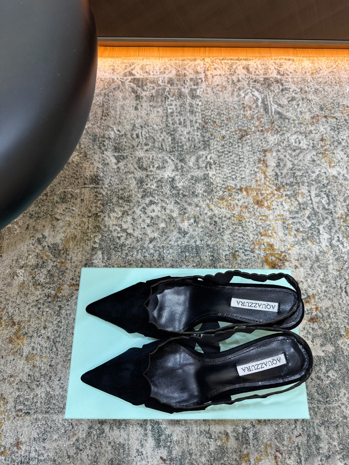 Aquazzura 26S Slingback 6cm Black Suede