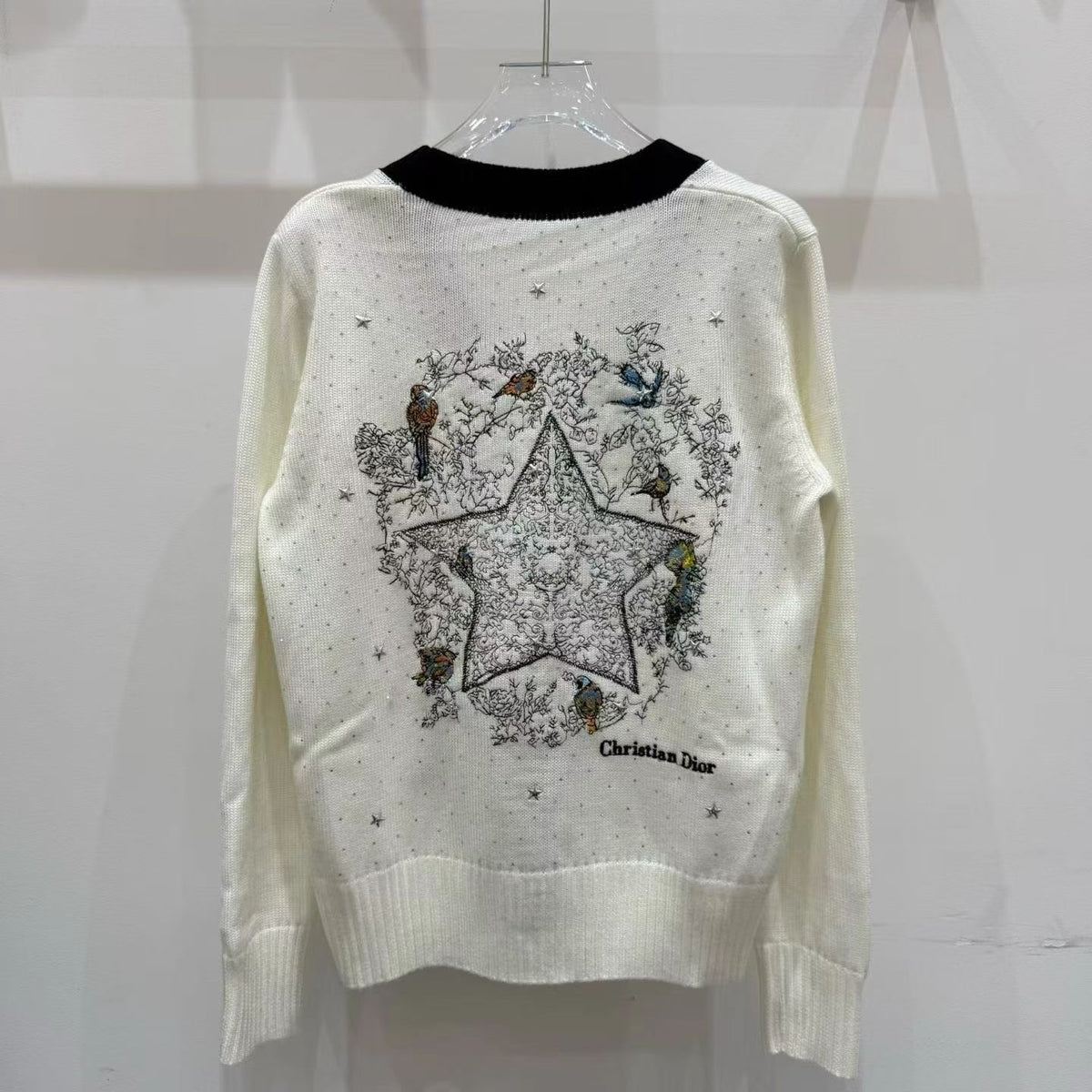 CD 26FW V-Neck Logo-Embroidered Knit Cardigan Wool 440377