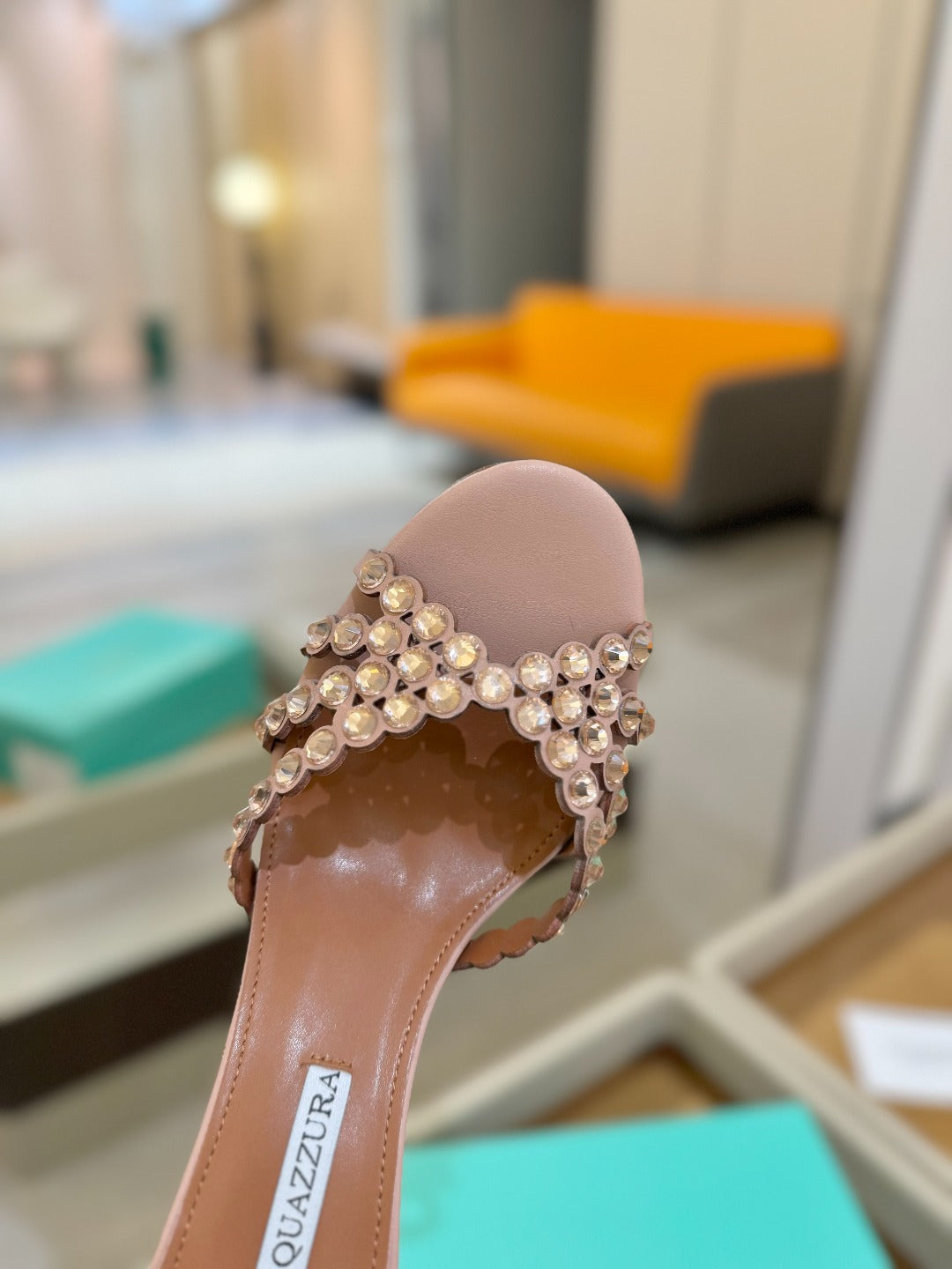Aquazzura 26S Tequila Heeled Sandals 8.5cm Dark Nude Lambskin