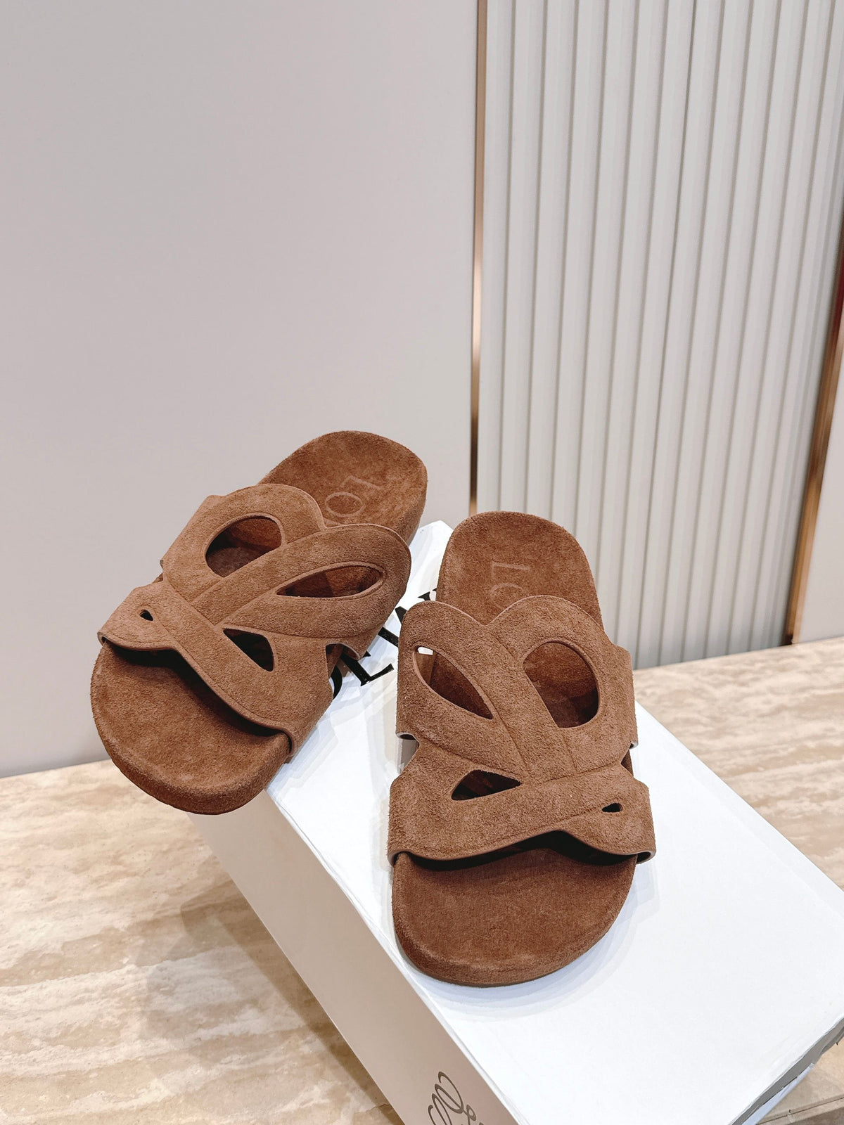 Loewe 2026 Ease Monogram Sandals Suede Leather 122760