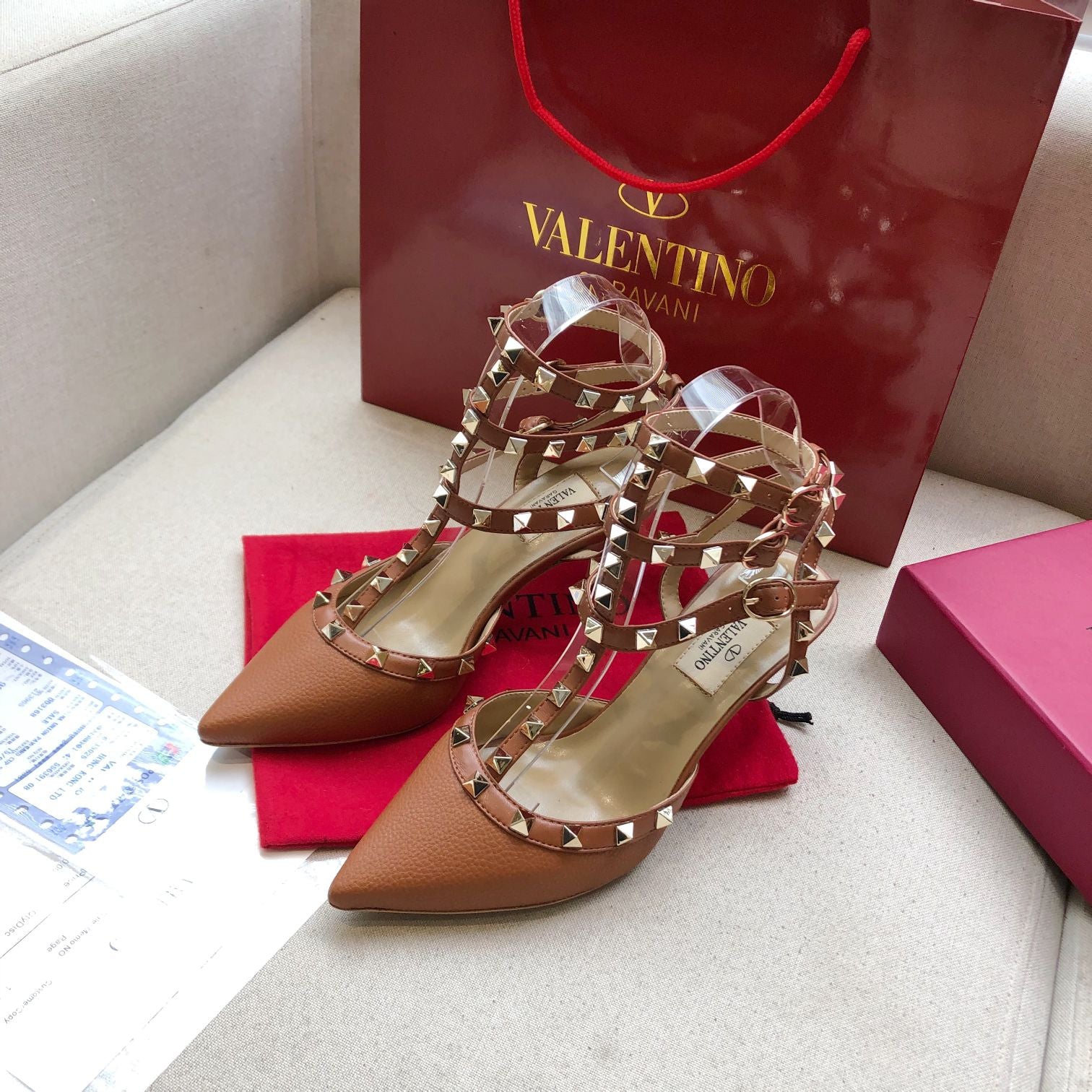 Valentino Rockstud Caged Pump Leather