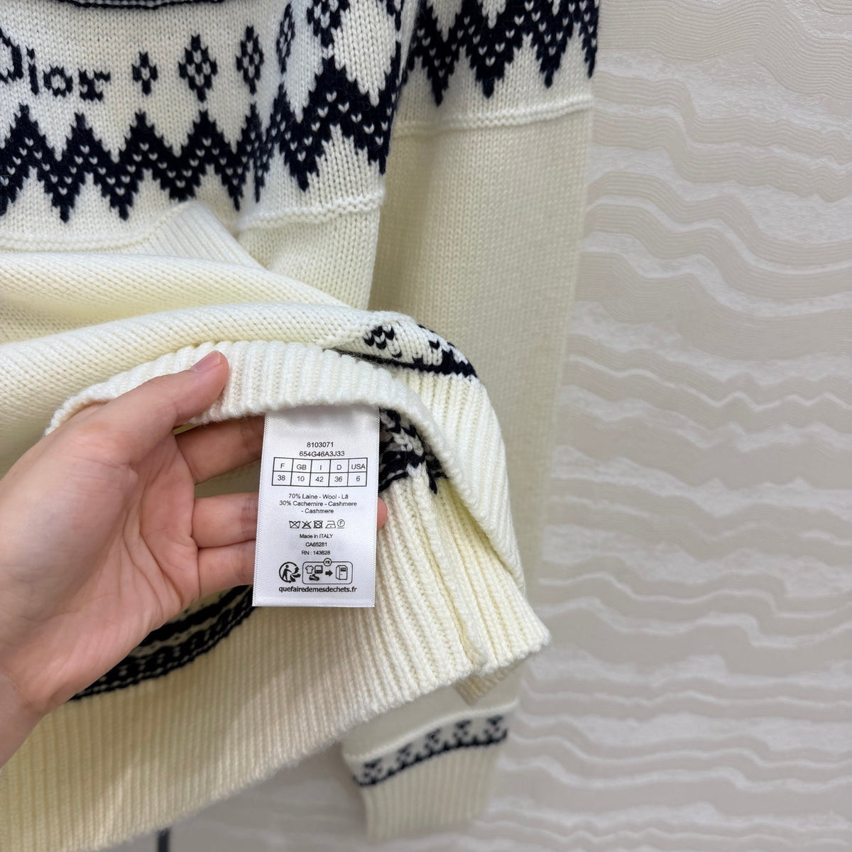Dior 2026 Sweater Cream Wool Cashmere Knit 435697